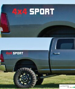 4x4 sport Sticker Vertical Rear Panel Stripe Dodge Ram 2009 - Present