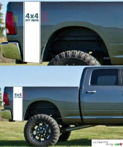 4x4 Pair of Sticker Vertical Rear Panel Stripe For Dodge Ram 2009 - Present