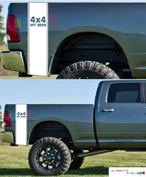 4x4 Pair of Sticker Vertical Rear Panel Stripe For Dodge Ram 2009 - Present