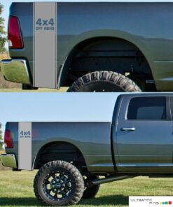 4x4 Pair of Sticker Vertical Rear Panel Stripe For Dodge Ram 2009 - Present