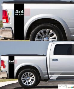 4x4 Pair of Sticker Vertical Rear Panel Stripe For Dodge Ram 2009 - Present