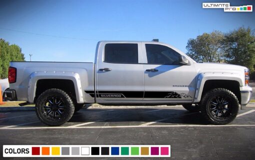 Decal Sticker Side Door Stripes for Chevrolet Silverado 4x4 Bed