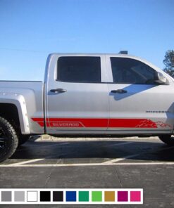 Decal Sticker Side Door Stripes for Chevrolet Silverado 4x4 Bed