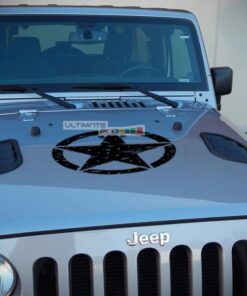 Decal Sticker Vinyl Hood Distressed Star Jeep Wrangler JK Unlimited Rubicon Sahara Sport S