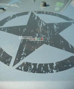 Decal Sticker Vinyl Hood Distressed Star Jeep Wrangler JK Unlimited Rubicon Sahara Sport S