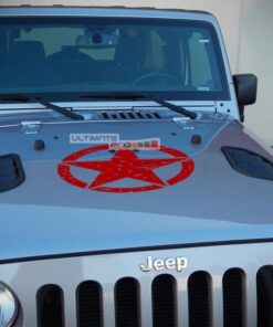 Decal Sticker Vinyl Hood Distressed Star Jeep Wrangler JK Unlimited Rubicon Sahara Sport S