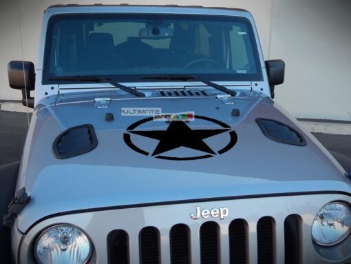 Decal Sticker Vinyl Hood Star Jeep Wrangler JK Unlimited Rubicon Sahara Sport S