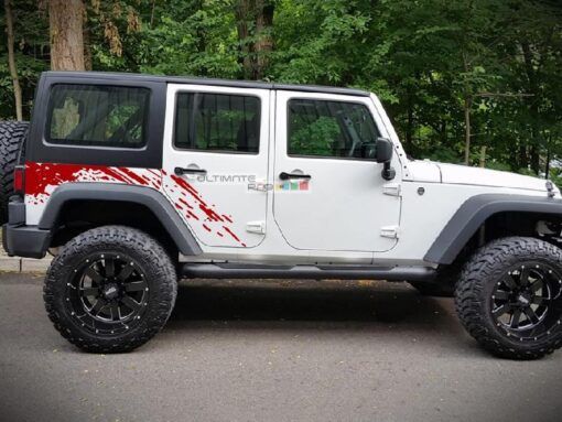 Decal Sticker Vinyl Splash Mud Kit Jeep Wrangler JK 2007-2017