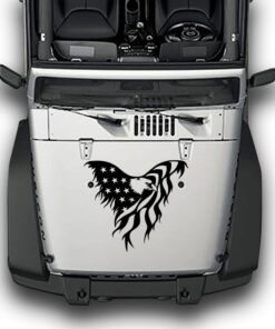 Hood Eagle Stripes, Decals Compatible with Jeep Wrangler JK 2010-Present