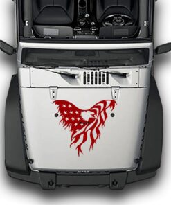 Hood Eagle Stripes, Decals Compatible with Jeep Wrangler JK 2010-Present