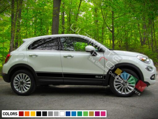 Decal Sticker Side Stripes For Fiat 500X 2016 - Present