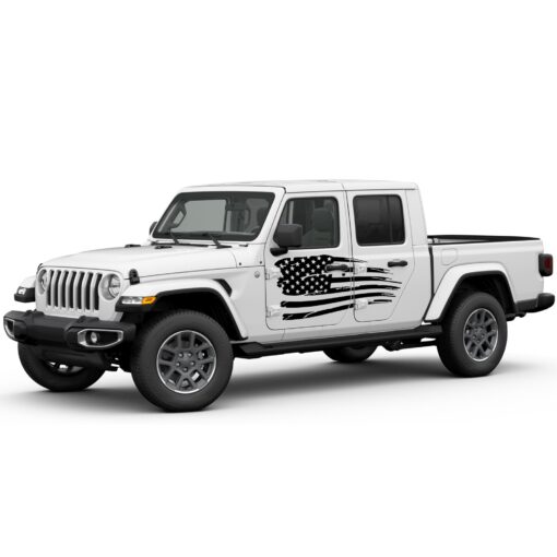 Decal USA Flag Compatible with Jeep Gladiator 2019-Present