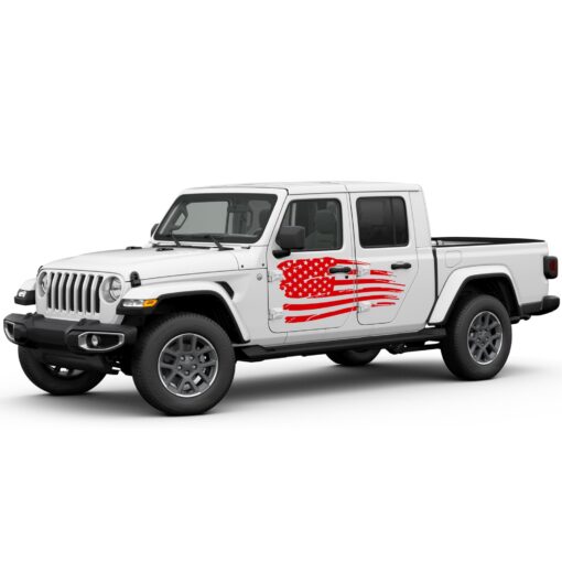 Decal USA Flag Compatible with Jeep Gladiator 2019-Present