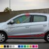 Decal Vinyl Wavy Side Racing Stripes For Mitsubishi Mirage 2005-Present