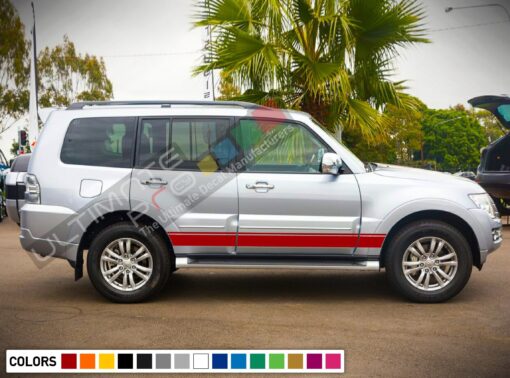 Decal Vinyl Line Side Racing Stripes For Mitsubishi Montero 2005-Present