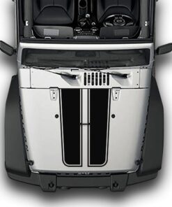 Hood Plain Stripes, Decals Compatible with Jeep Wrangler JK 2010-Present