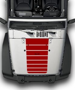 Hood Lines Stripes, Decals Compatible with Jeep Wrangler JK 2010-Present