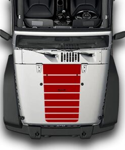 Hood Lines Stripes, Decals Compatible with Jeep Wrangler JK 2010-Present