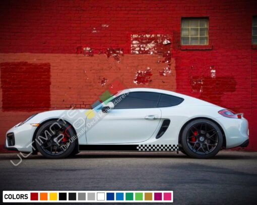 Decal Sticker Vinyl Side Sport Stripe Body Kit Compatible with Porsche Cayman 2012-Present