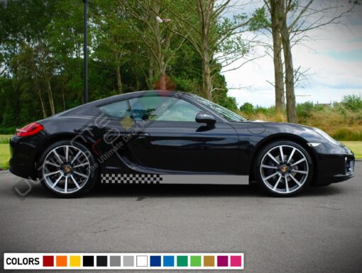 Decal Sticker Vinyl Side Sport Stripe Body Kit Compatible with Porsche Cayman 2012-Present