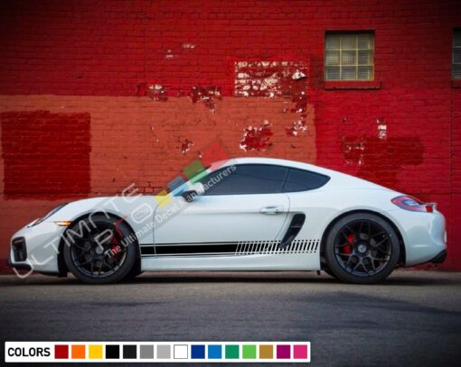 Decal Sticker Vinyl Side Sport Stripe Body Kit Compatible with Porsche Cayman 2012-Present