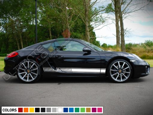 Decal Sticker Vinyl Side Sport Stripe Body Kit Compatible with Porsche Cayman 2012-Present