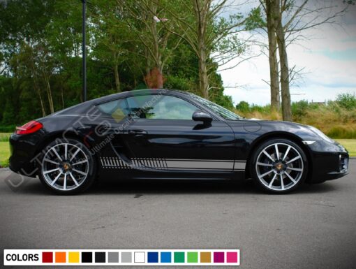 Decal Sticker Vinyl Side Sport Stripe Body Kit Compatible with Porsche Cayman 2012-Present