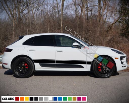 Decals Vinyl Side Sport Stripe Body Kit Compatible with Porsche Macan 2012-Present