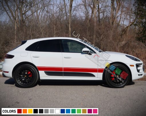 Decals Vinyl Side Sport Stripe Body Kit Compatible with Porsche Macan 2012-Present