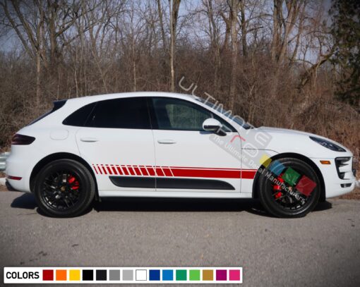 Decal Sticker Vinyl Side Sport Stripe Body Kit Compatible with Porsche Macan 2012-Present