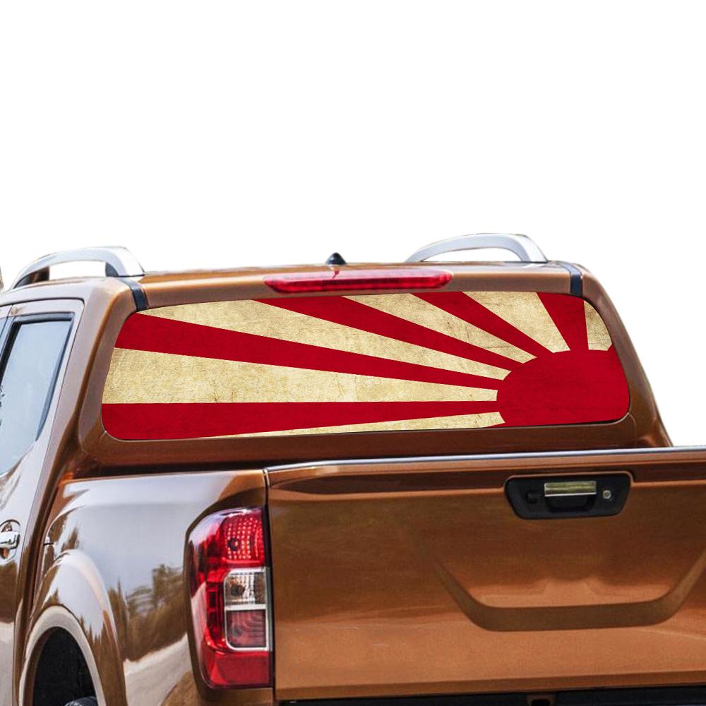 Perforated decals Nissan Navara rear window sticker 2012 - Present