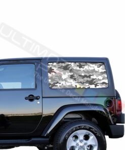 Rear Window White Army Perforated for Jeep Wrangler JL, JK decal 2007 - Present