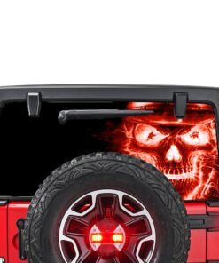 Red Skull Perforated for Jeep Wrangler JL, JK decal 2007 - Present