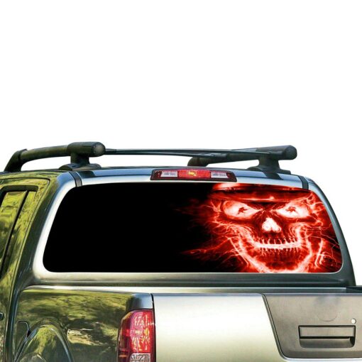 Red Skull Perforated for Nissan Frontier decal 2004 - Present