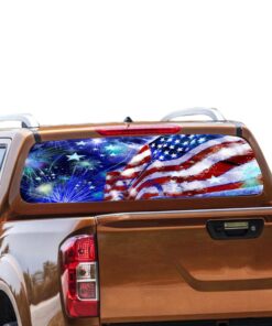 USA Stars Rear Window Perforated for Nissan Navara decal 2012 - Present