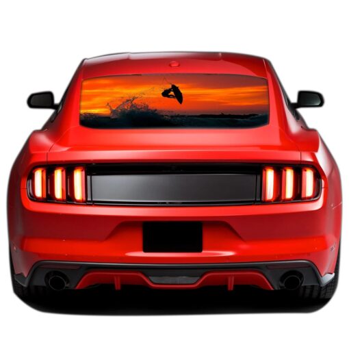 Surfing Perforated Sticker for Ford Mustang decal 2015 - Present