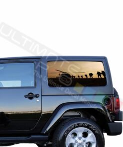 Rear Window Army Helicopter Perforated for Jeep Wrangler JL, JK decal 2007 - Present
