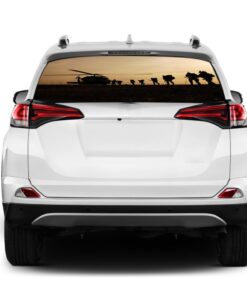Army Helicopter Rear Window Perforated for Toyota RAV4 decal 2013 - Present