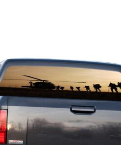 Army Helicopter Perforated for GMC Sierra decal 2014 - Present