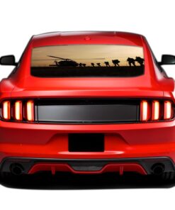 Helicopter Perforated Sticker for Ford Mustang decal 2015 - Present
