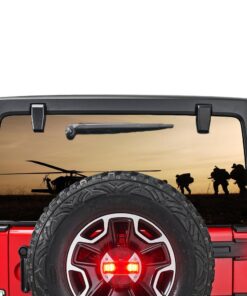 Helicopter Army Perforated for Jeep Wrangler JL, JK decal 2007 - Present