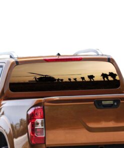 Helicopter Army Rear Window Perforated for Nissan Navara decal 2012 - Present