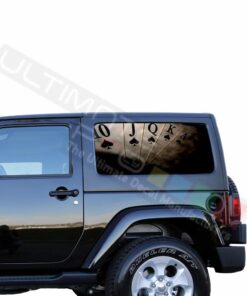 Rear Window Play Cards Perforated for Jeep Wrangler JL, JK decal 2007 - Present