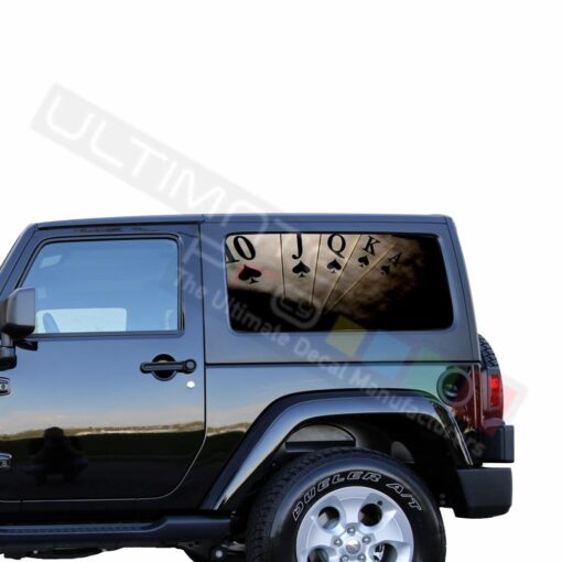 Rear Window Play Cards Perforated for Jeep Wrangler JL, JK decal 2007 - Present