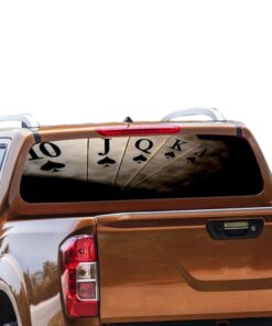 Play Cards Rear Window Perforated for Nissan Navara decal 2012 - Present