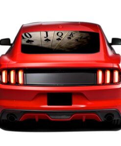Play Cards Perforated Sticker for Ford Mustang decal 2015 - Present