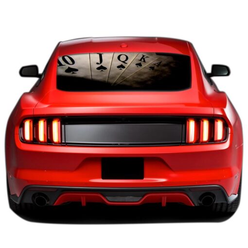 Play Cards Perforated Sticker for Ford Mustang decal 2015 - Present