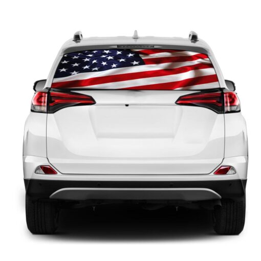 USA Rear Window Perforated for Toyota RAV4 decal 2013 - Present