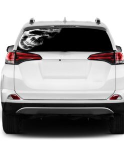 Black Skull Rear Window Perforated for Toyota RAV4 decal 2013 - Present