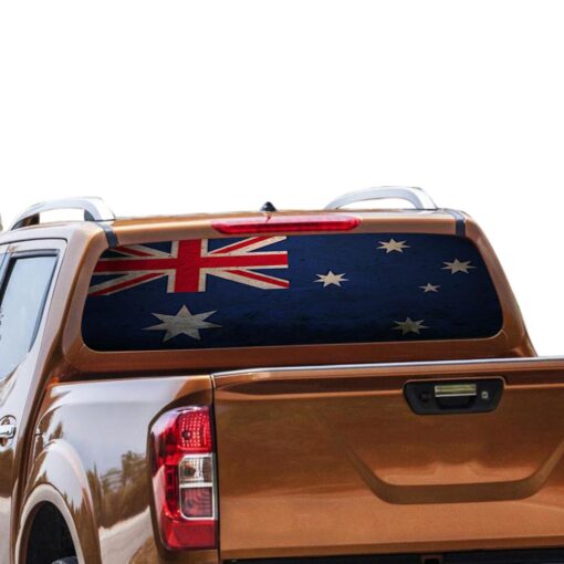 Australia Flag Rear Window Perforated for Nissan Navara decal 2012 - Present